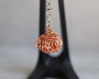 Mini Chainmail Pumpkin Keychain Bag Charm