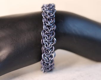 Titanium Chainmail Bracelet - Blue/Purple Elf Weave Bracelet