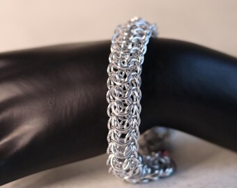 Chainmail Bracelet - Bright Aluminium Persian Dragonscale