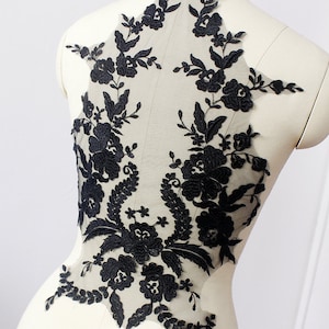 Black Lace Applique/Ivory Bridal Lace Applique/Cotton Lace Applique/Top Quality, Sell By Piece