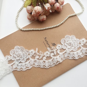 Verkaufe Schüttgut Gestickte Rose Alencon Spitzenbesatz, Elfenbein Braut Spitzenbesatz, Hochzeit Schleier Spitzenbesatz, wunderschönes Design und Qualität