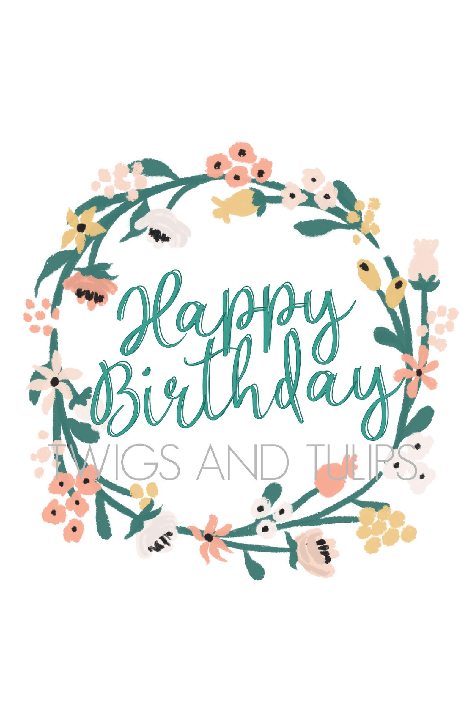 Happy Birthday Printable 4x6 Greeting Card | Etsy