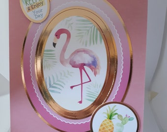 Flamingo Birthday Card for her for him