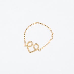 Infinity Heart gold chain ring 18k - heart - love you gift friend mom woman sister