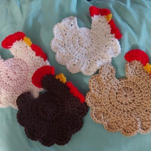 Crochet Chicken Coasters
