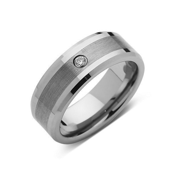 Gunmetal wedding band with diamonds deals