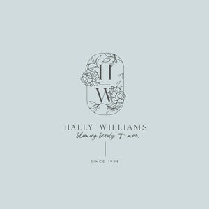 Logo floral design Flower logo for photographer Wedding monogram logo Premade florist logo Branding logo Botanical logo Minimalist logo