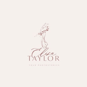 Mother logo Motherhood logo design Photography logo Premade one of a kind logo design Hand drawn logo OOAK logo design Feminine logo design