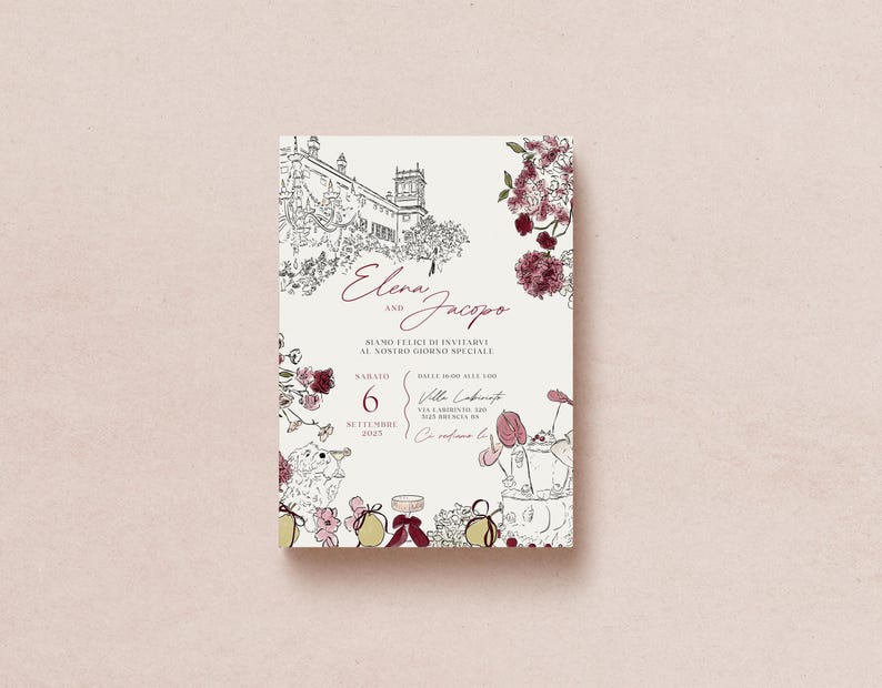Elegant Wedding Invitation - Unique Custom Design for Your Special Day image 7
