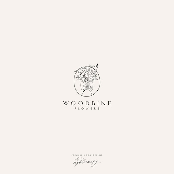 Floral logo Farm logo flowers Premade florist logo Girl flowers logo Branding logo Minimalist logo for florist or flower shop Lily Logo