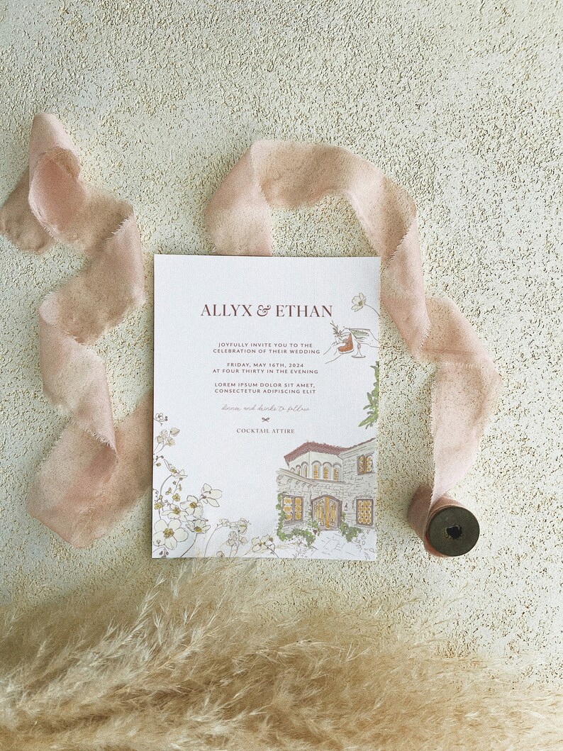 Modern Custom Wedding Invitation Suite - Tailored Design for Your Love Story