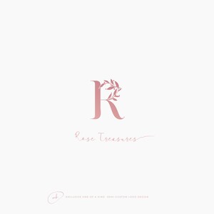 R letter monogram logo - EXCLUSIVE - Premade logo design Beauty logo Minimalist logo Floral logo Initial logo design R logo OOAK logo