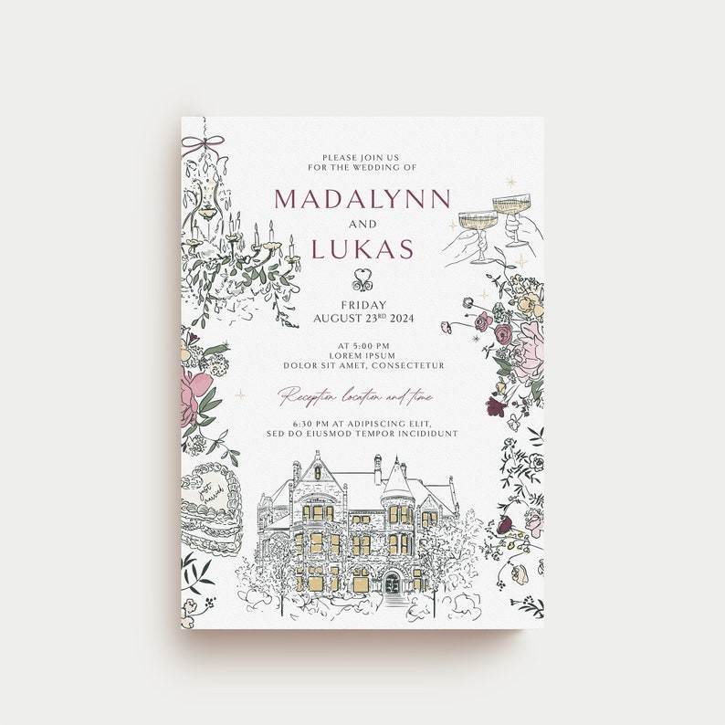 Elegant Custom Wedding Invitation Design - Personalized Just for You