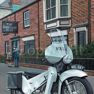 Velocette LE 1950er Polizei Fahrrad Metallwandkunst 3 Größen zur Auswahl