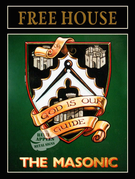 The Masonic Traditional English Metal Pub Sign Home Decor Etsy