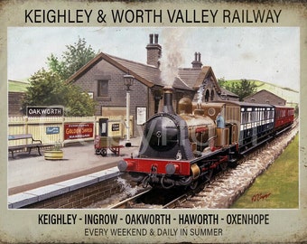 Keighley & Worth Valley Railway Oakworth Station Nostalgic Metal Wall Art 3 Sizes To Choose From