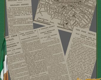 Easter Rising 1916 Rare Newspaper Sinn Fein Rebels Take Over Key Areas of Dublin City.