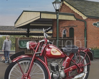 James Comet 98cc Classic British Motorbike Metal Wall Art 3 Sizes To Choose From