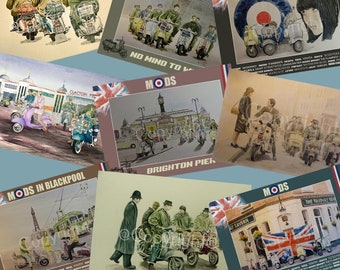The Nostalgic Age Of The Mods  Metal Wall Art  9 Different Designs  To Choose  3 Sizes Available
