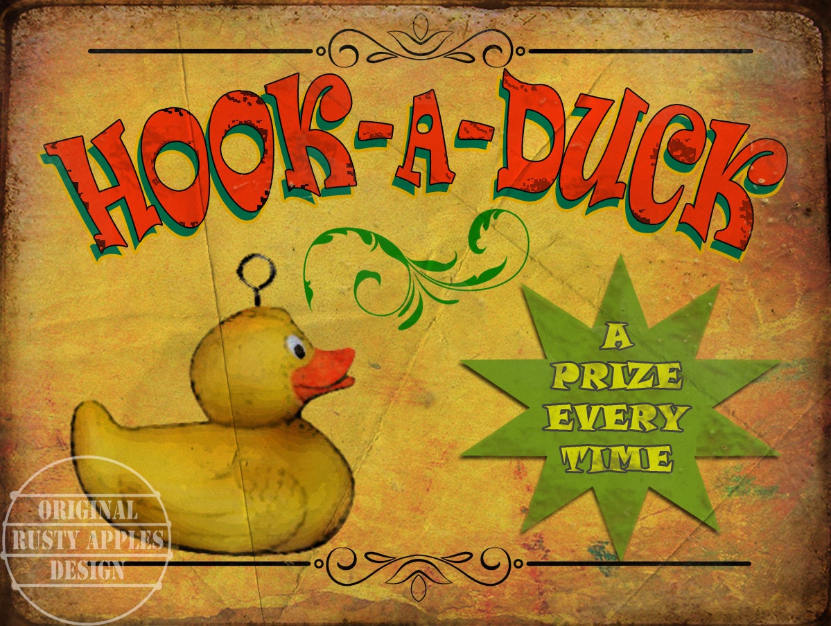 Hook A Duck Vintage Style Funfair Fairground Metal Sign Home Etsy UK