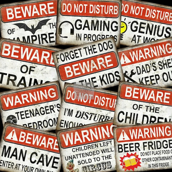 Warning Beware of Kids Metal Sign Warning Beware of Kids Metal Sign