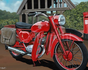 BSA Bantam D7 GPO Telegram Boy Metal Wall Art 3 Sizes To Choose From