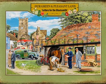 Letters for the Blacksmith Nostalgic Village Scene 3 Sizes To Choose From