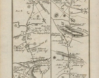 1777 Ireland George III Antique Map Dundalk Kells Ardee Monaghan Enniskillen.