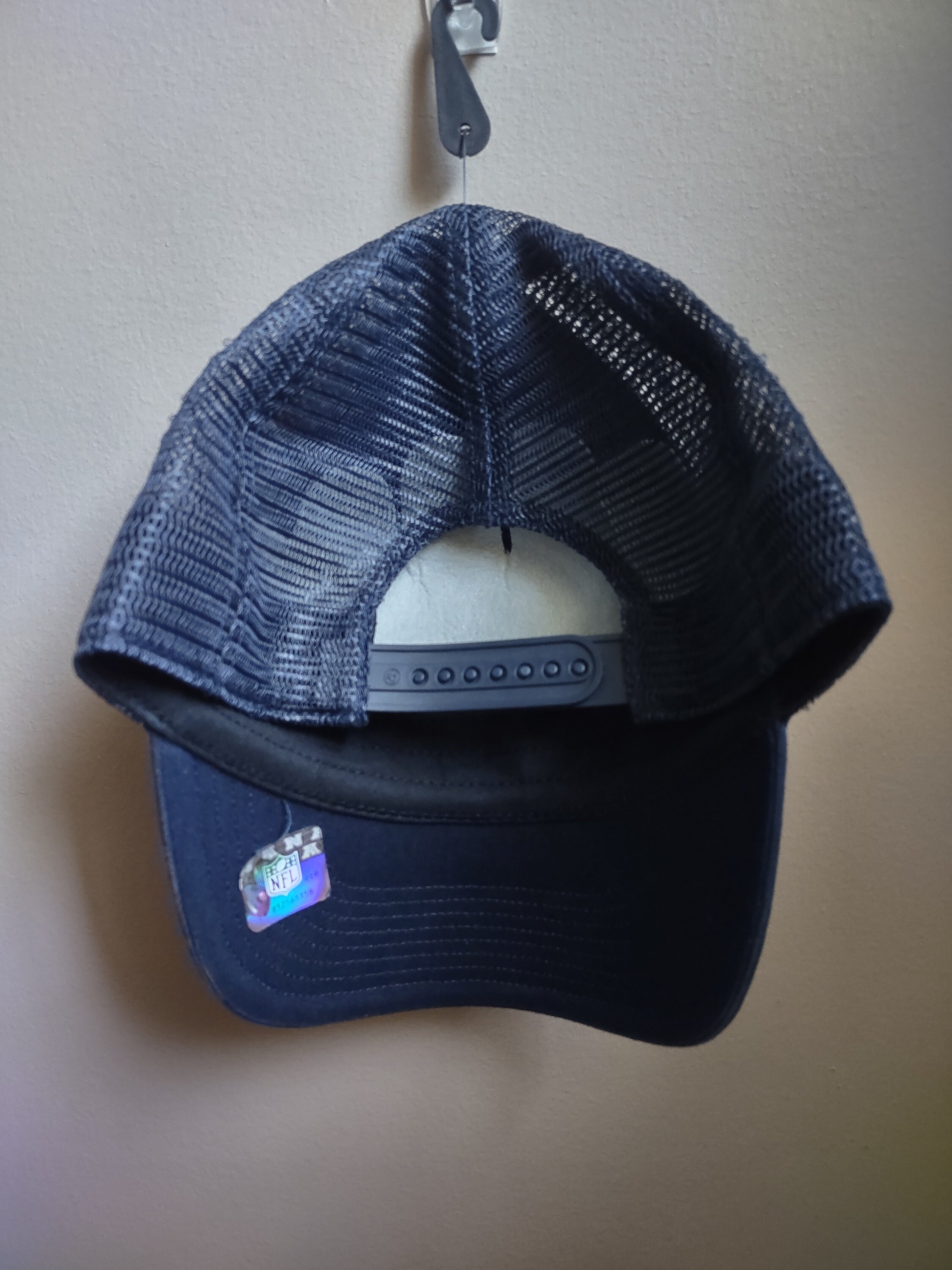 Dallas Football Navy Cap Bling Out Star with Swrk Crystals & Shiny Lettering. Bling Crystal Dallas Cowboys Script Navy Adjustable Hat  main image 2