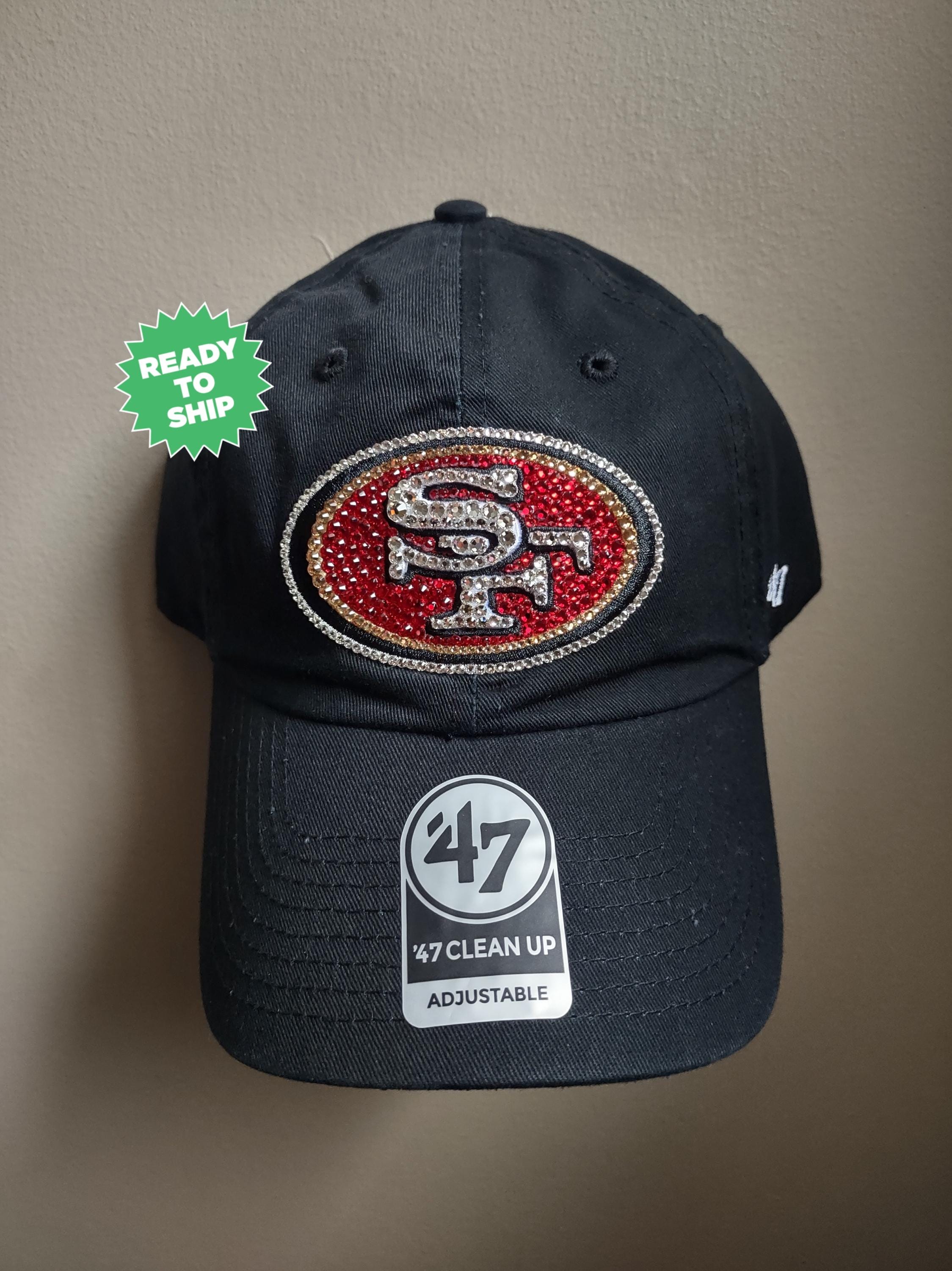 Bling Crystal San Francisco 49ers Black Adjustable Hat | NFL  display picture 2