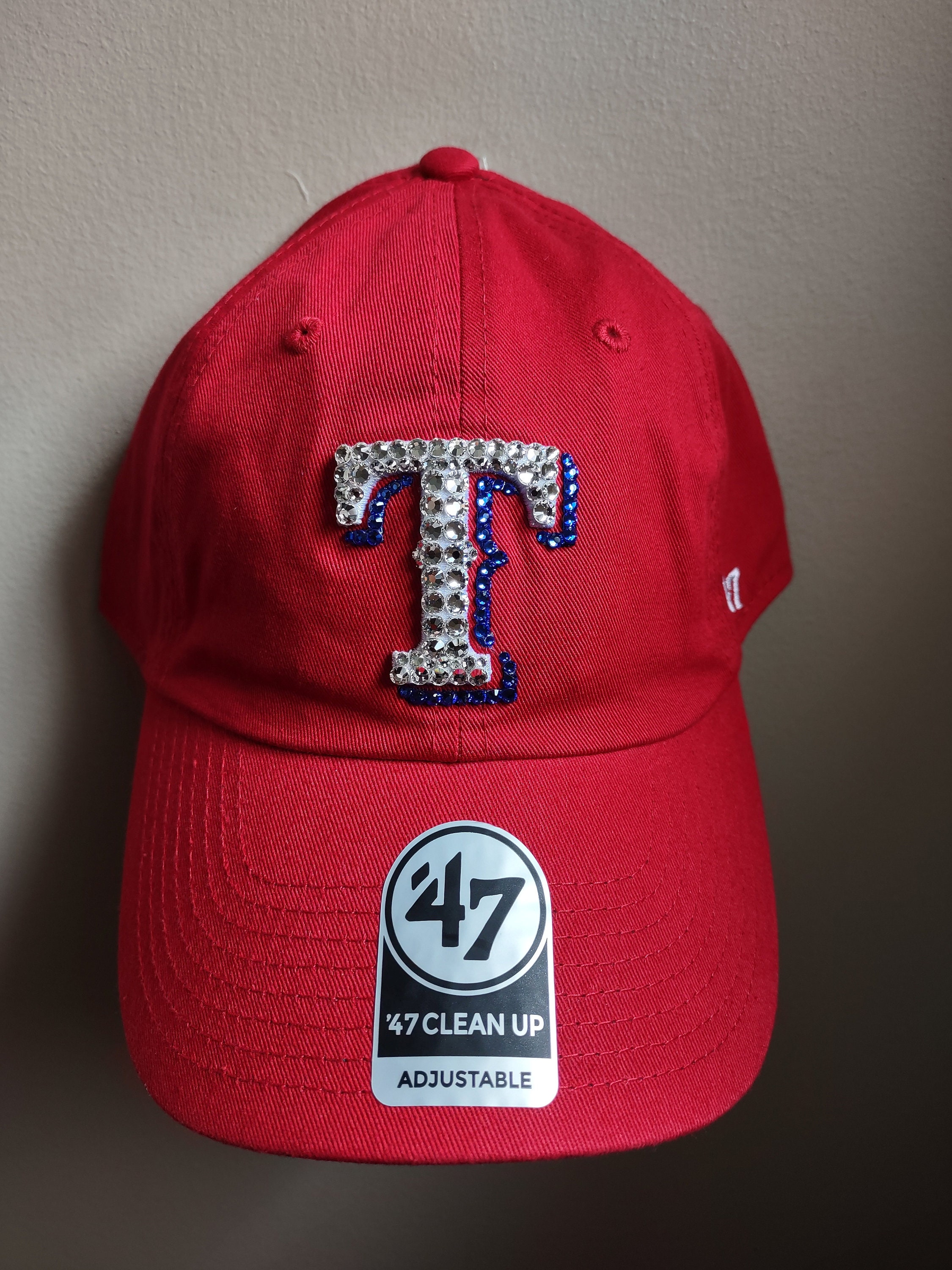 Texas Rangers Women’s New Era Swarovski Bling Adjustable Hat Cap Brand New New Era Texas Rangers 2024 Batting Practice 39THIRTY Flex  main image 4