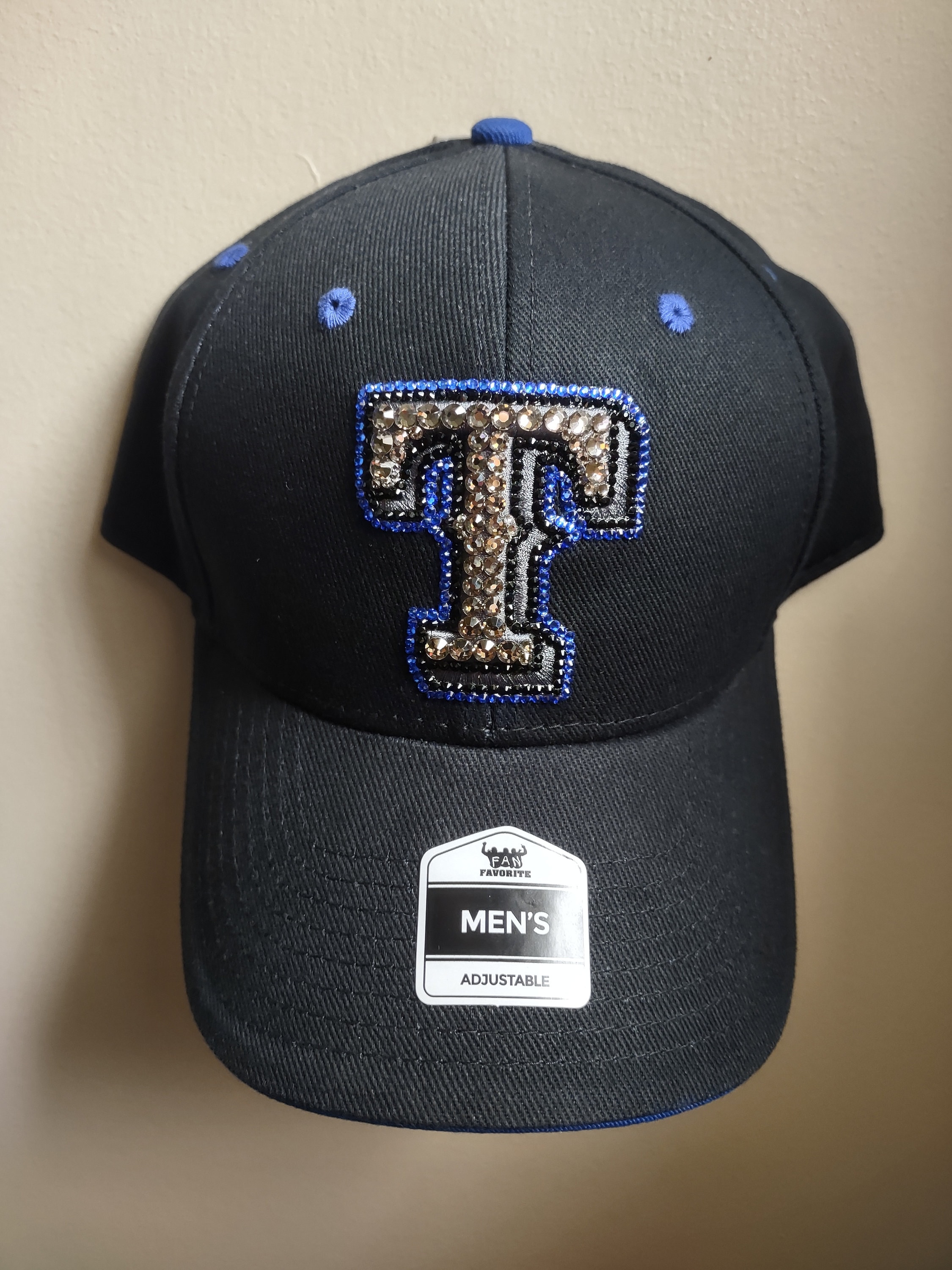 Bling Ranger CLEARANCE Bling Crystal Texas Rangers Black and Gray Adjustable Hat ...