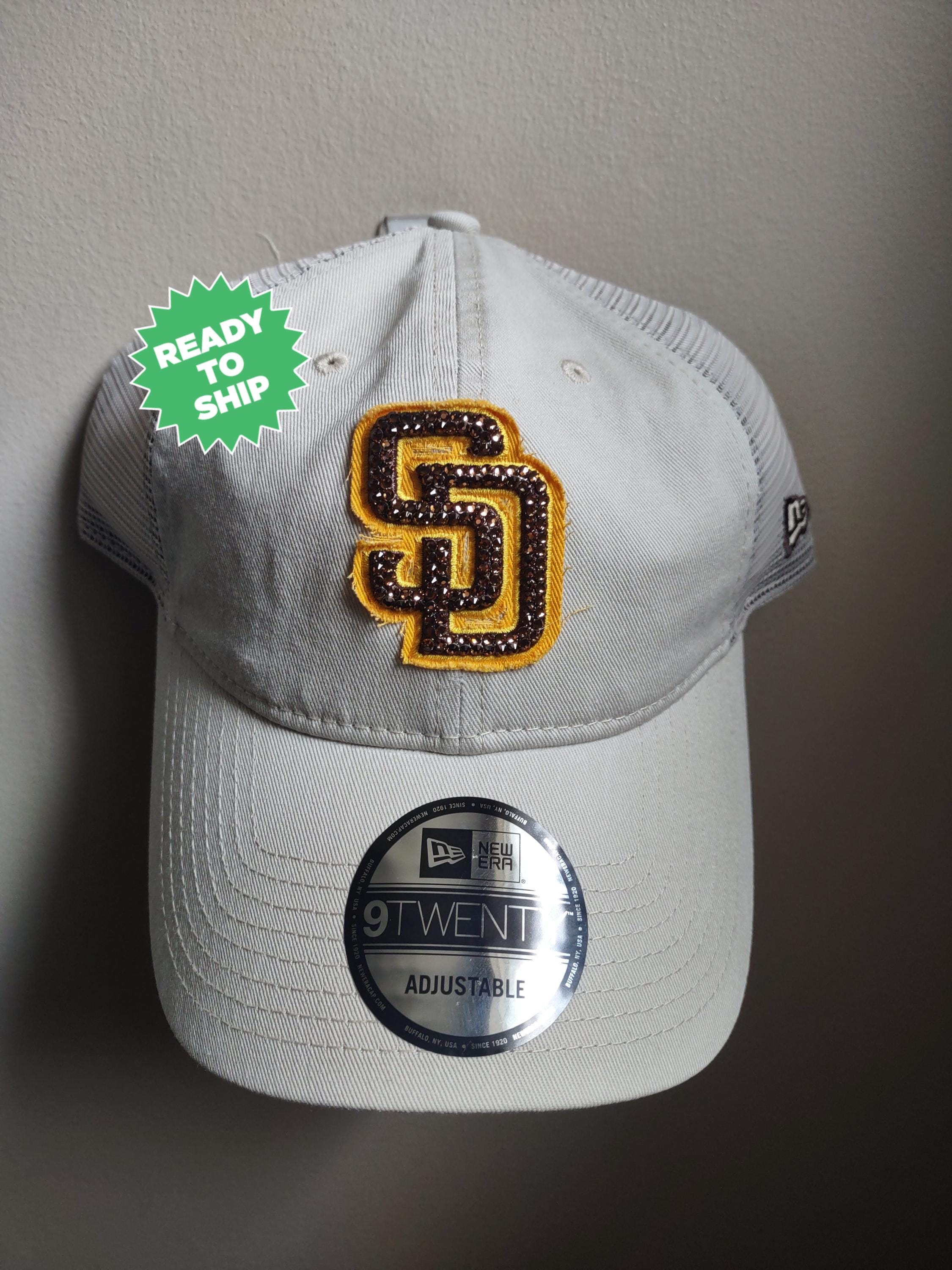 San Diego Padres WOMENS Bling Swarovski New Era Adjustable Hat Cap Brand New New Era 9Forty San Diego Padres Sparkly Snapback Hat  main image 4