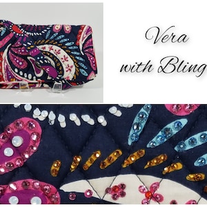 Bling Crystal Vera Bradley Painted Paisley Turnlock Crossbody Accented With Swarovski Crystals