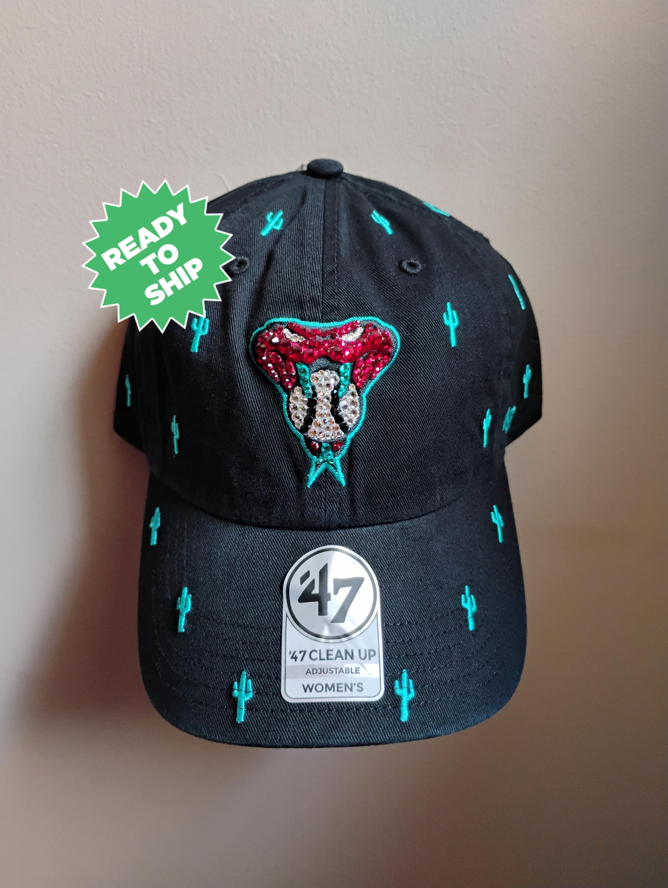 Bling Crystal Arizona Diamondbacks Confetti Black Adjustable 