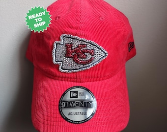 Bling Crystal Kansas City Chiefs Adjustable Red Hat | NFL  display picture 1