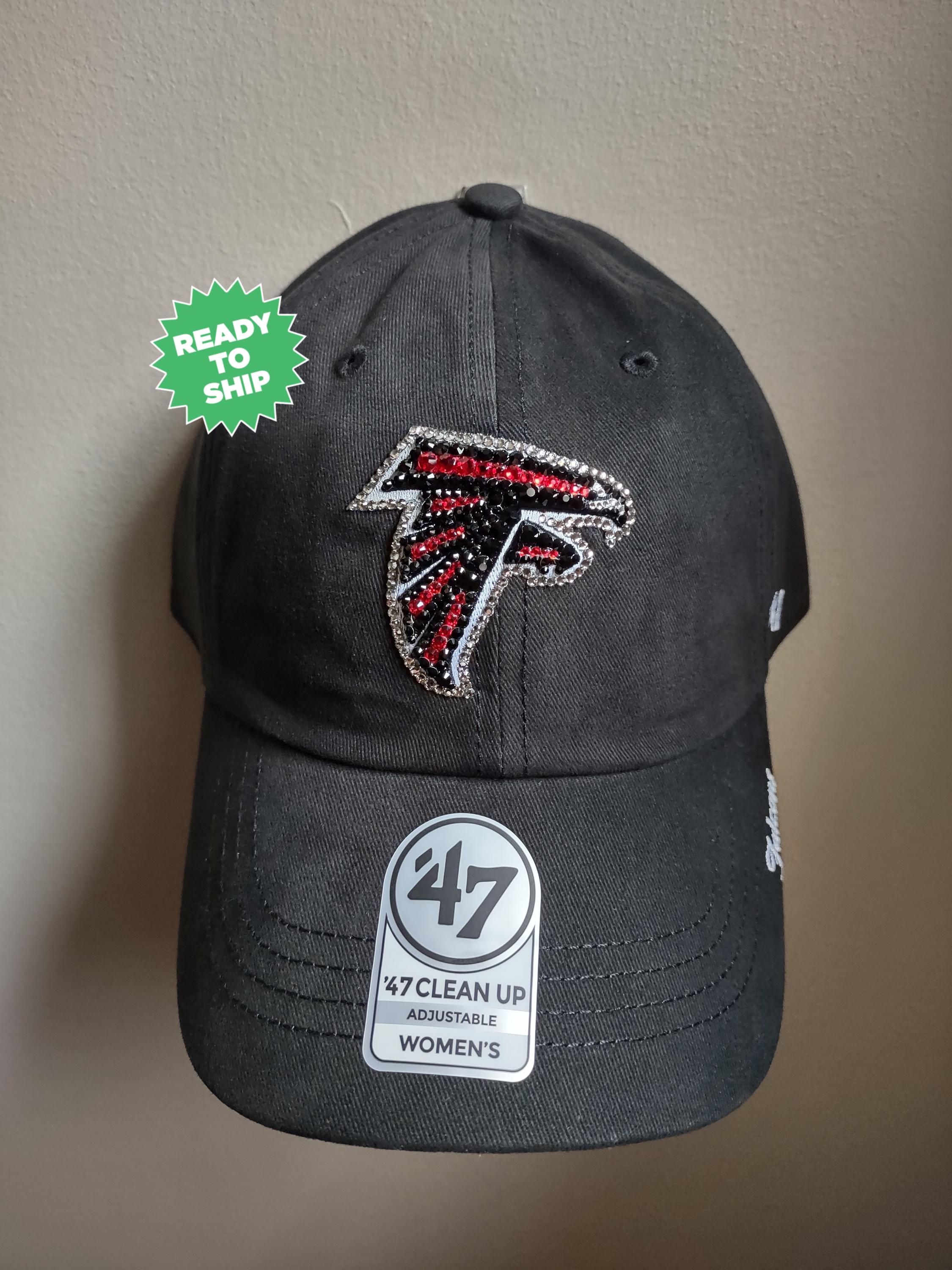 Bling Crystal Atlanta Falcons Black Adjustable Hat | NFL  display picture 2