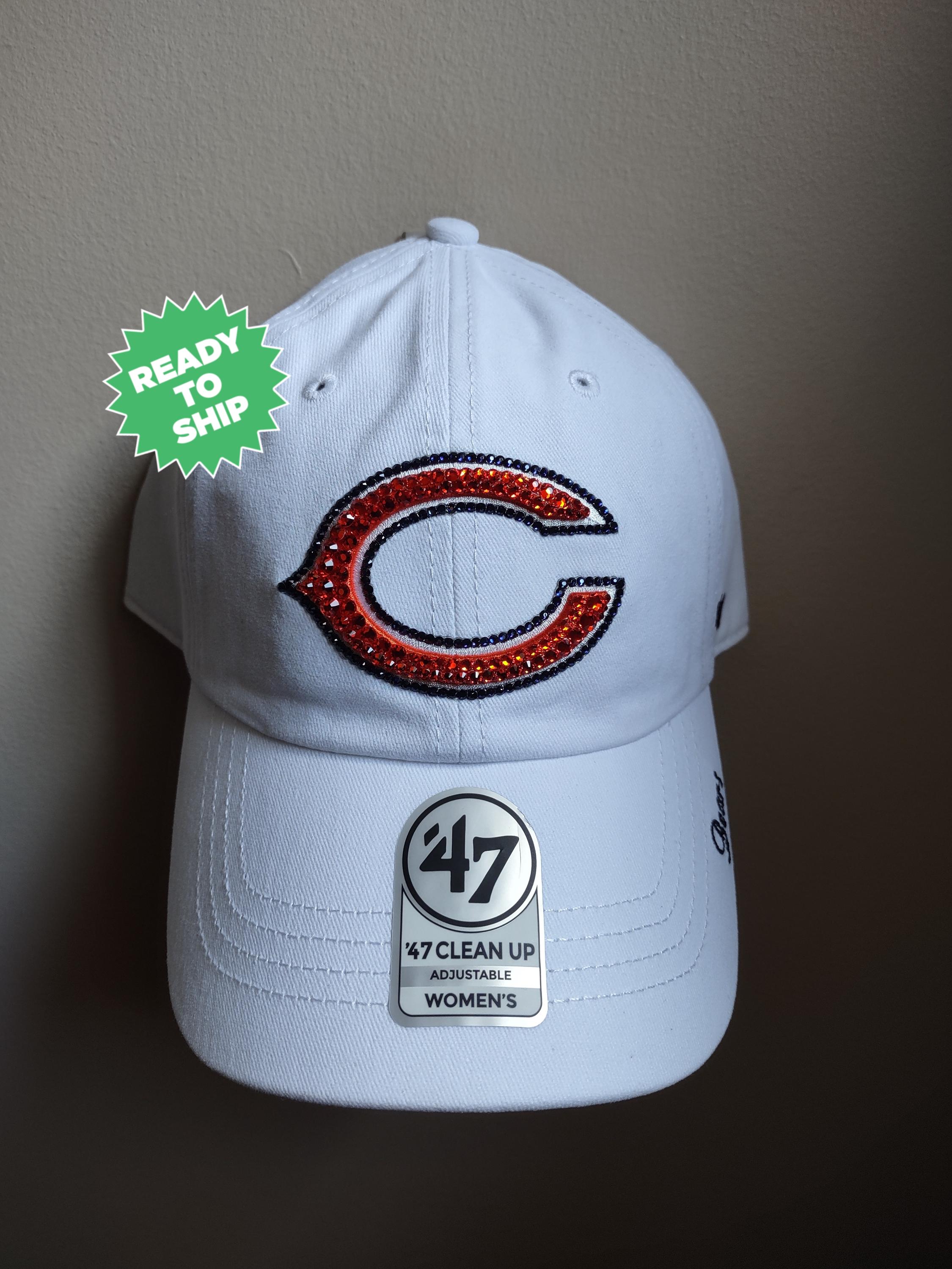 Chicago Bears Rhinestone Cap Making statements. Rhinestone/Embellished Hat. Create yours  main image 4