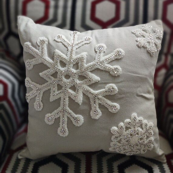 Gray snowflake pillow online