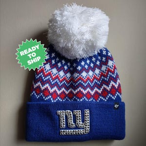Bling Crystal New York Giants Winter Beanie Hat | NFL Bling Hat | Bling Beanie | Accented With Preciosa Maxima Crystals