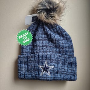 Bling Crystal Dallas Cowboys Navy Blue Winter Beanie Hat | NFL Bling Hat | Bling Beanie | Accented With Preciosa Maxima Crystals