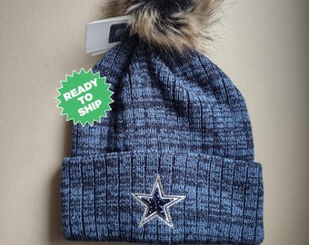 Dallas Football Navy Cap Bling Out Star with Swrk Crystals & Shiny Lettering. Dallas Football Navy Fitted Adj. Cap with Crystals, Studs  main image 4