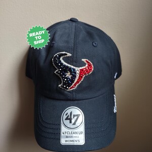 Bling Crystal Houston Texans Navy Blue Adjustable Hat | NFL  display picture 2