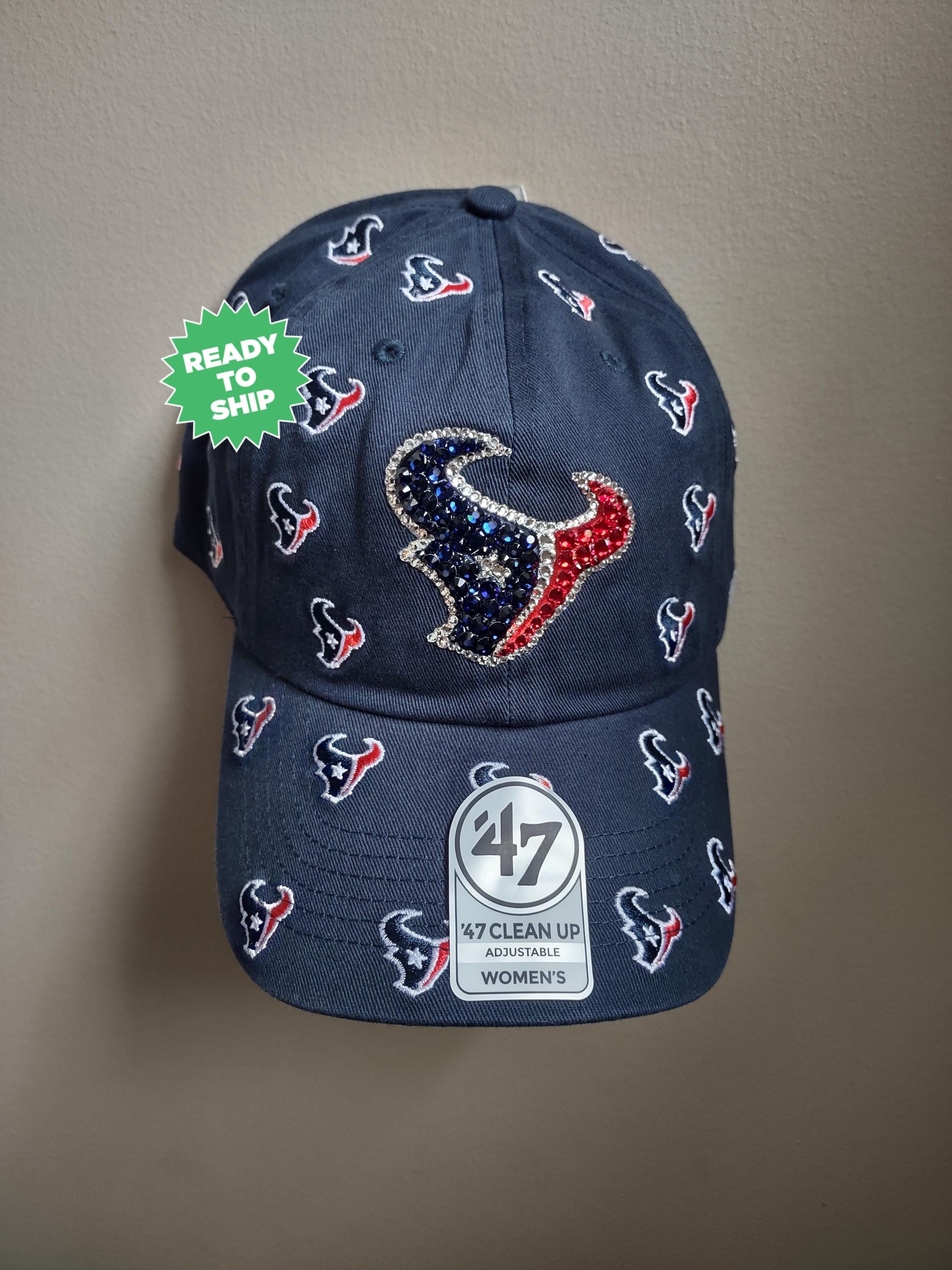 Houston Texans Navy Blue Sequin Star Football Hat Cap New Era Women main image 2