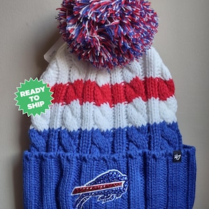 Bling Crystal Buffalo Bills Winter Beanie Hat | NFL Football Bling Hat | Bling Beanie | Accented With Preciosa Maxima Crystals