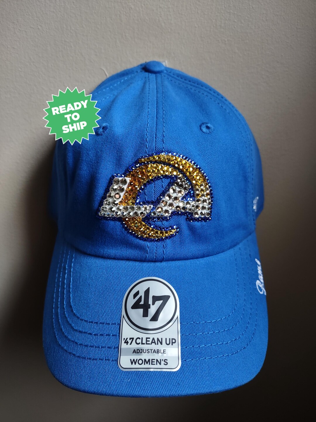 New Bling LA Rams Swarovski Hat Swarovski Crystal Bling Los Angeles Rams Adjustable Hat - Etsy main image 4