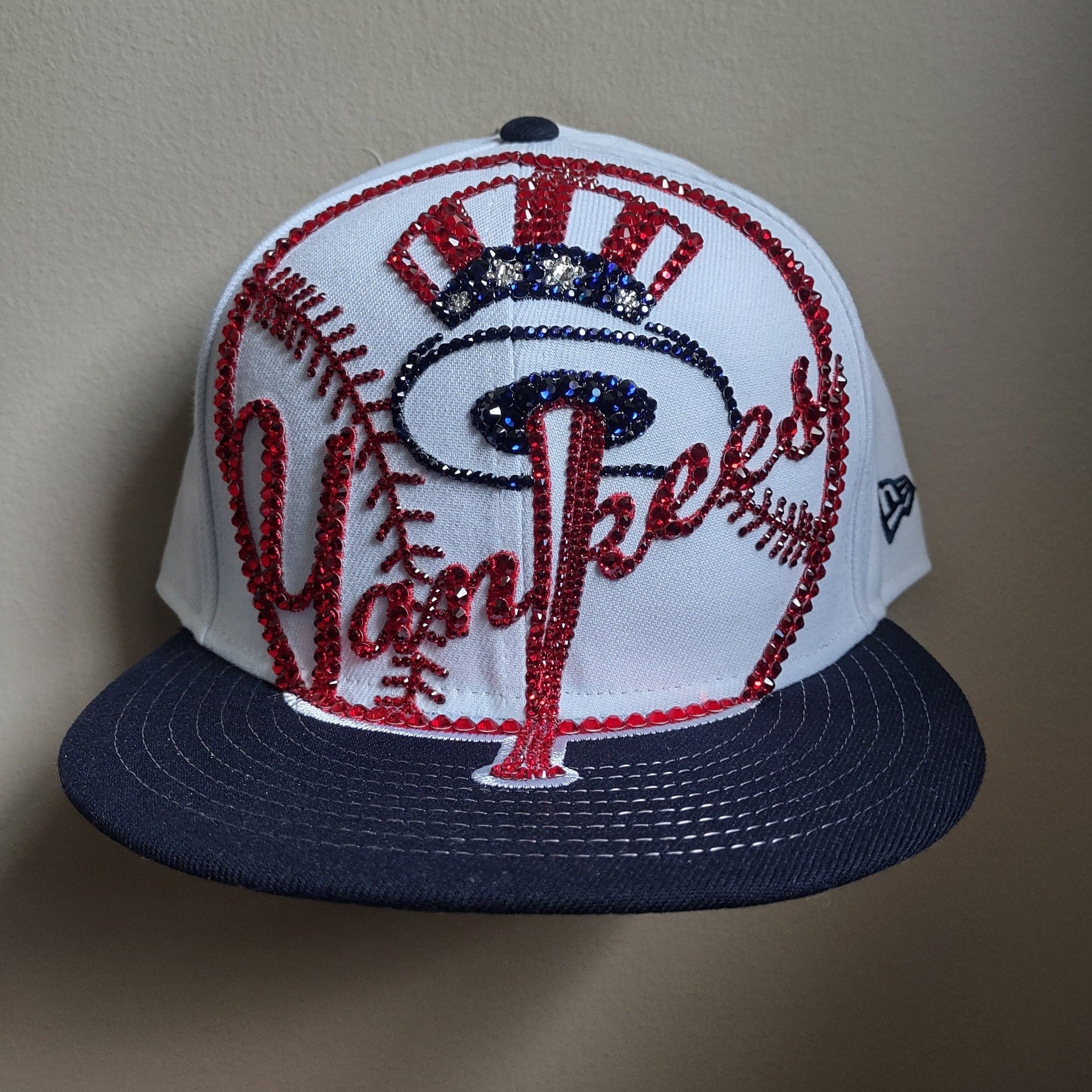 Bling Crystal New York Yankees Oversized Logo Flat Bill  display picture 1
