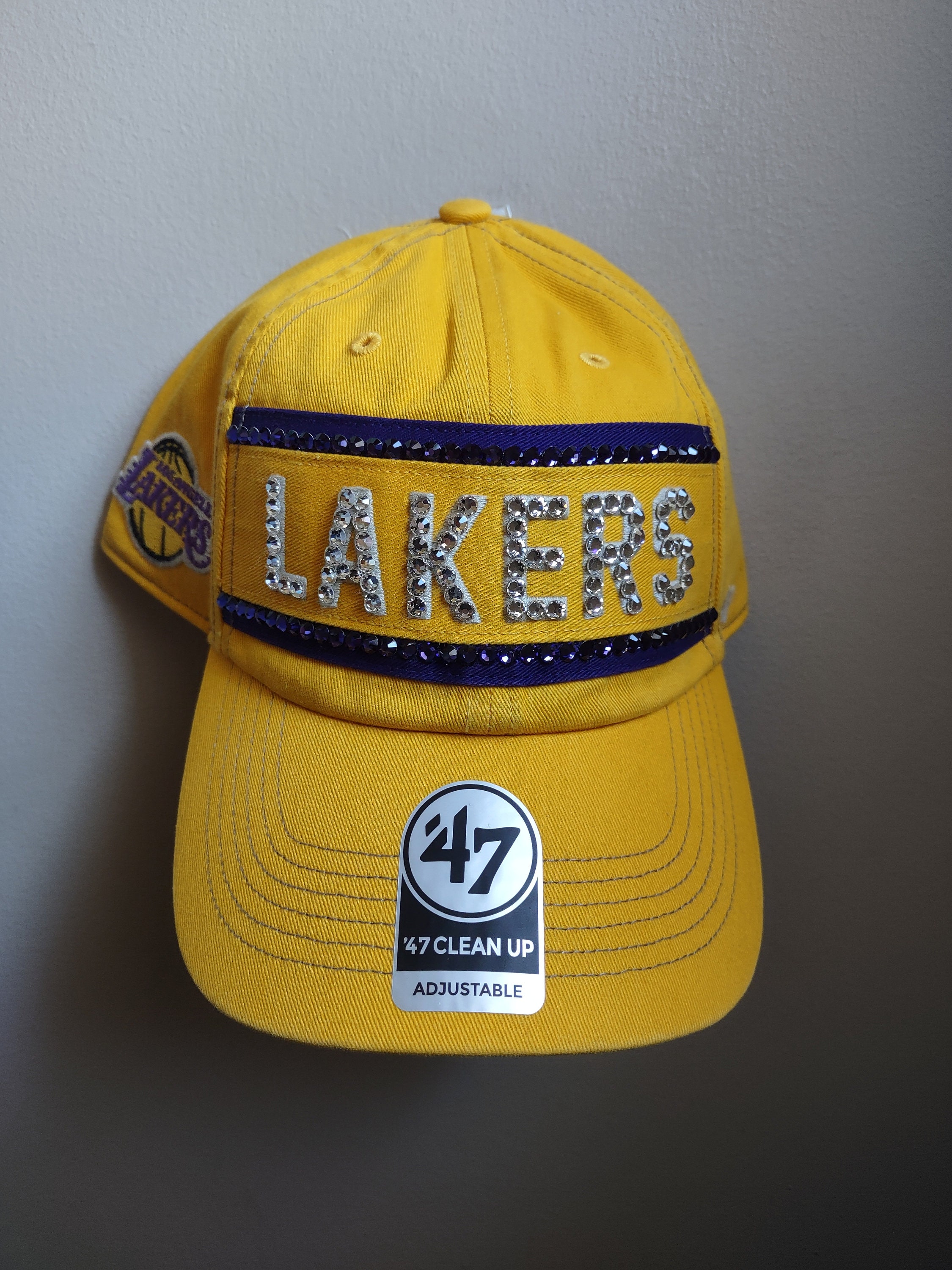 CLEARANCE Bling Crystal LA Lakers Script Yellow Adjustable  display picture 1