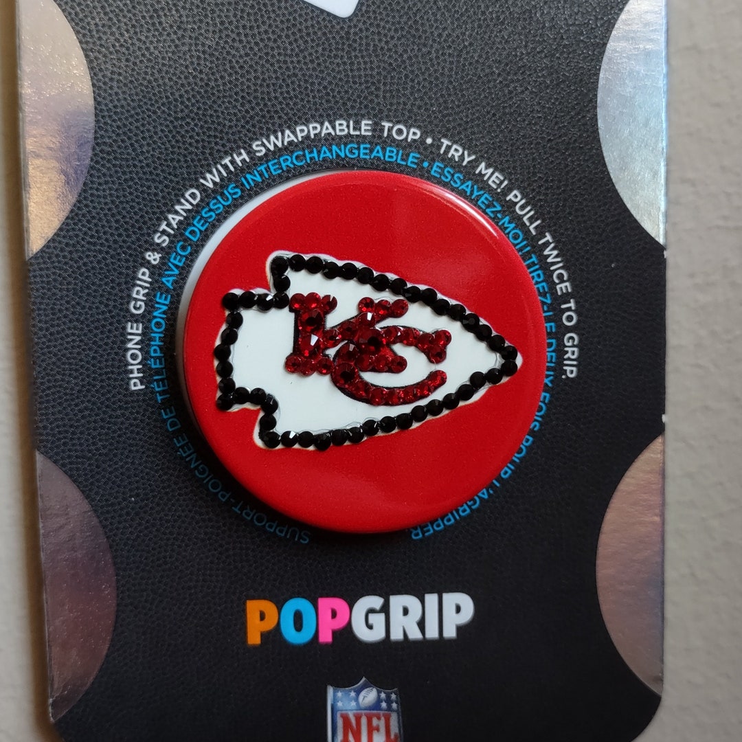 Bling Crystal Kansas City Chiefs Popsocket Popgrip Rhinestone NFL