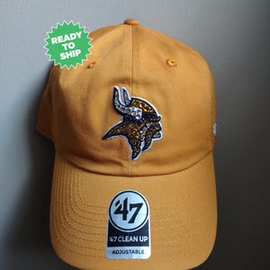 Bling Crystal Minnesota Vikings Gold Adjustable Hat | NFL Football Bling Hat | Accented With Preciosa Maxima Crystals